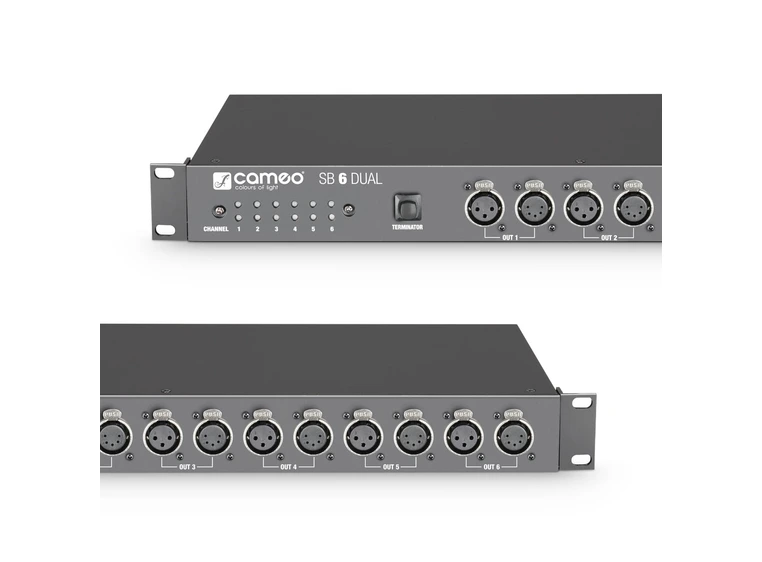 Cameo SB 6 DUAL - 6-channel DMX splitter / booster (3-pin and 5-pin) 